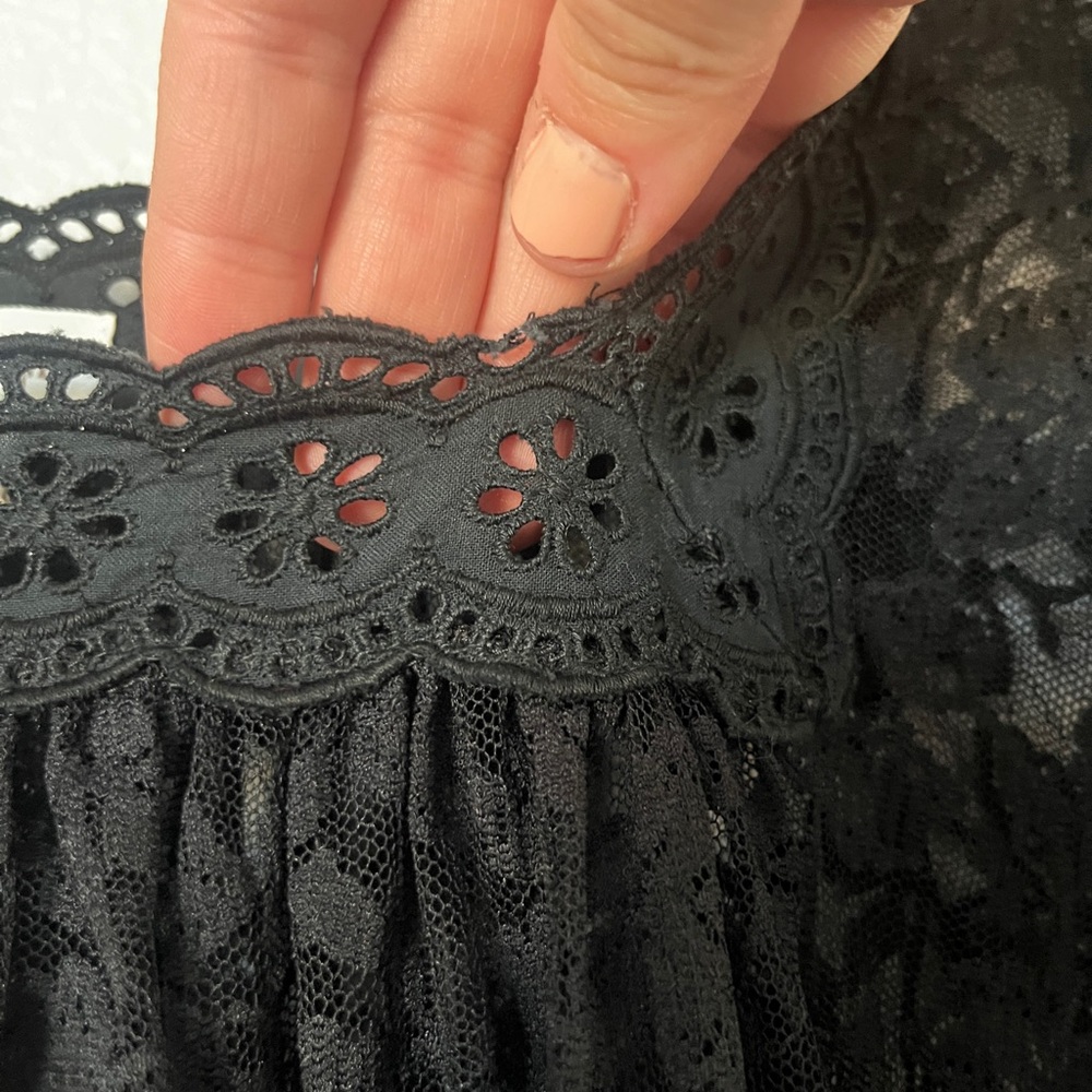 Vintage Yves Saint Laurent Black Lace Night Gown - Picture 7 of 12